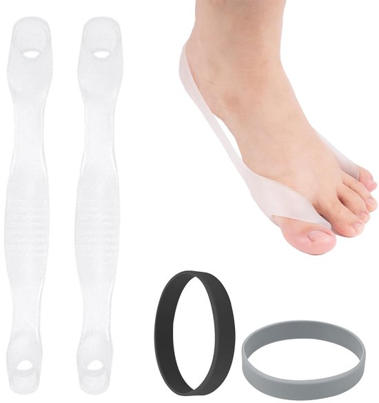 Corrector Set voor Hallux Valgus, Transparante Teenspanners en Grote Splints van Zacht Siliconen en Ademend Materiaal voor Comfort en Ondersteuning