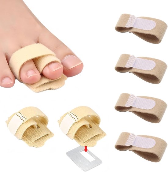 Corrigerende bandages voor gebroken tenen - 2 splints en 4 wraps voor hamertenen en pijnverlichting