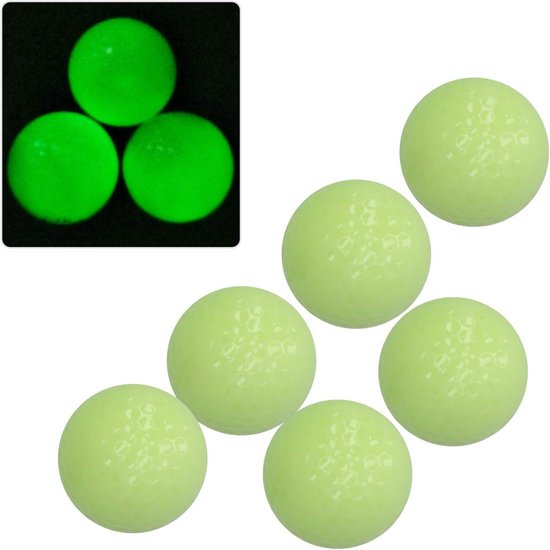 Cosensi - Golfballen Set voor Nachtgolf Praktijk | Lichtgevend | Glow in the Dark | Dubbellaags | 6 stuks van Cosensi