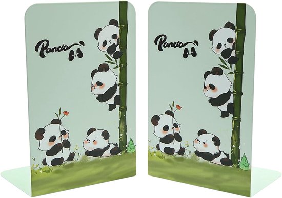 Creatieve Panda Boeksteunen van Metaal, Schattige Dierenontwerpen, Antislip en Stevige Boekorganizer voor School, Thuis en Kantoor, Perfect Cadeau voor Kinderen en Studenten