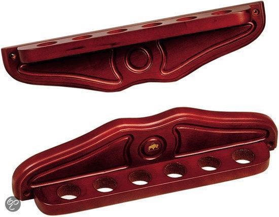 Cue rack for 6 cues Deluxe Mahogany van Peradon