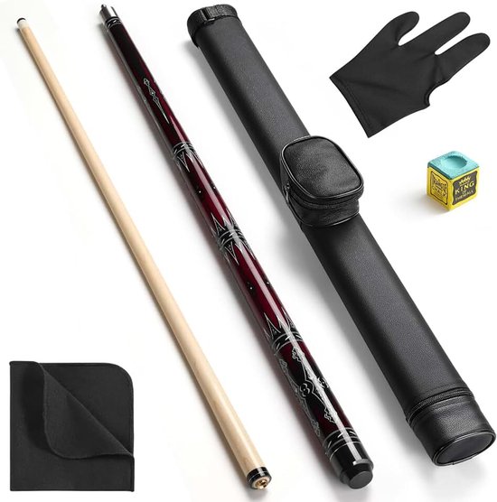 Cue Stick met tas, 58 Inch 20oz Biljart Cue Canadese esdoorn Pool Cue 13 mm Tips voor Professionele Pool Cue Spelers, 1/2 esdoorn keu Sticks voor Biljart Tafel Sport