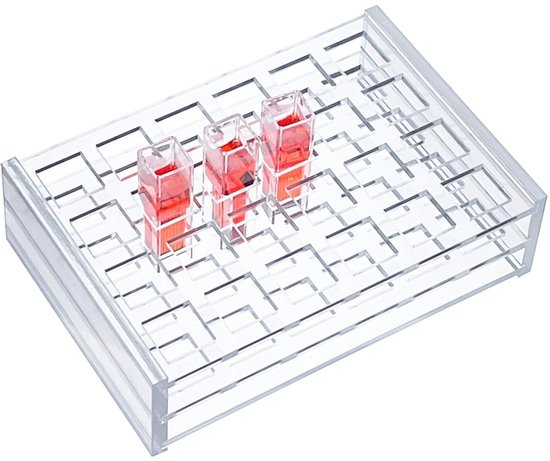 Cuvethouder Acryl - Lab Opslag - Monster Analyse - 24 Plaatsen - 10 mm - Transparant