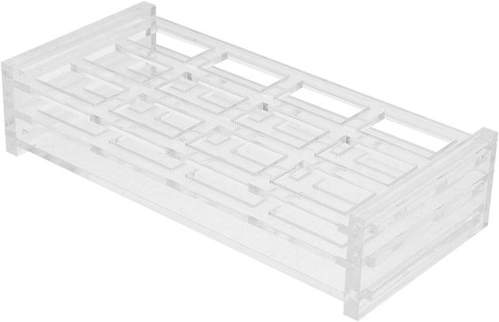 Cuvettenhouder Acryl - Opbergrek Lab - Laboratorium Analyses - 12 Sleuven 20mm - 5.12x2.44x1.22 Inch - Transparant