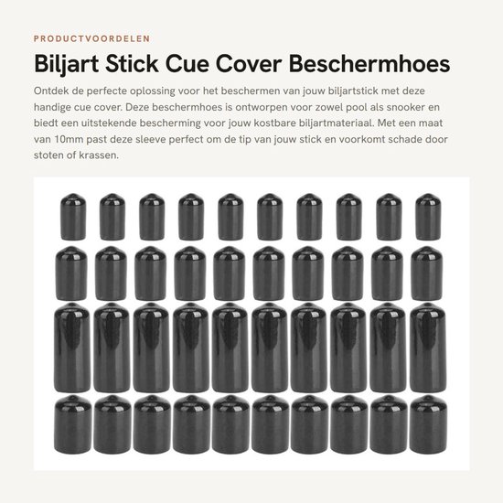 Dailygoods- Biljart Cue Tip Beschermhoes - 10 Stuks - Rubber - Duurzaam - Vochtbestendig - Snooker Accessoire - Keu