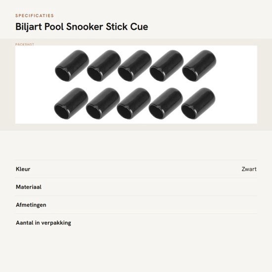 Dailygoods- Biljart Cue Tip Beschermhoes - Rubber - 10 Stuks - Duurzaam