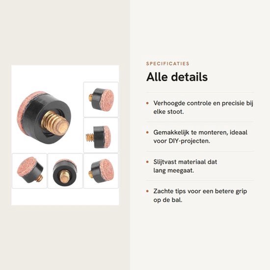 Dailygoods- Biljartkeu Tip - 10 Stuks - Hoogwaardige Materialen - Duurzaam - Zacht van Dailygoods