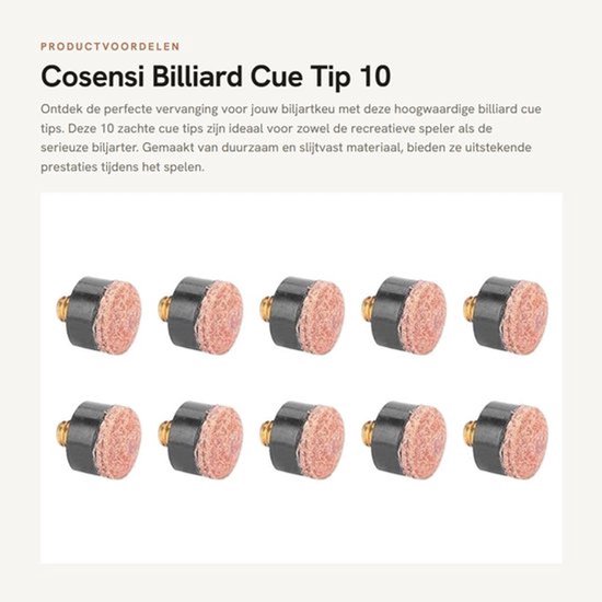 Dailygoods- Biljartkeu Tip - Hoogwaardige Materialen - 10 Stuks