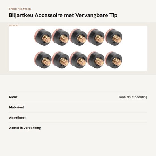 Dailygoods- Biljartkeu Tip Slijtvast - Accessoire - Pooltip