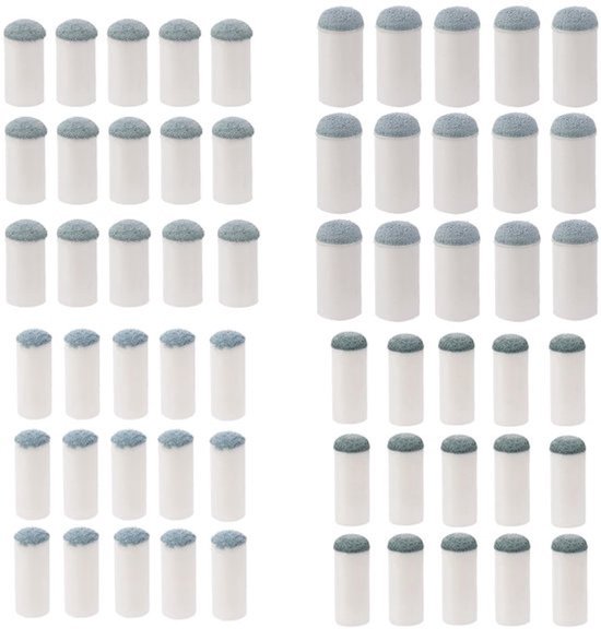 Dailygoods- biljartpunten, 60 stuks - Opschuifbare keutips - Rubber - 4 maten: 9/10/12/13 mm - Vervangingsset - Slijtvast en flexibel - Biljarttips