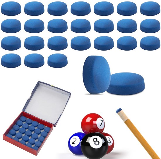 Dailygoods - Cosensi - Dailygoody - Billiard Cue Tips - 50 Stuks Set - Perfect voor Spelers - Blauw - Vervangingspunten voor Biljart - Voor Snooker en Biljarttafels