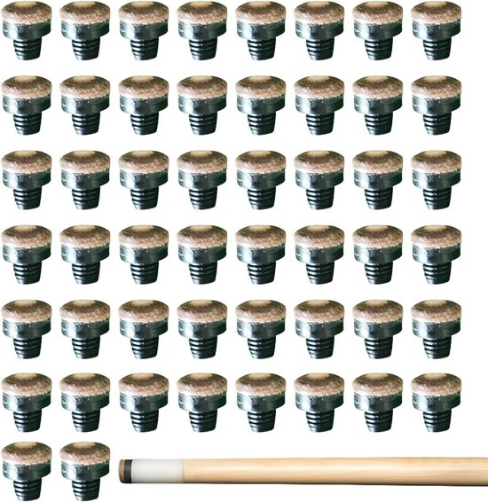 Dailygoods - Dailygoody - Biljartkeu-punten - 50 Stuks - Inschoefbare Punten - 12 mm - Ideaal voor Biljart en Snooker - Vervangpunten voor Keu - Unisex Volwassenen