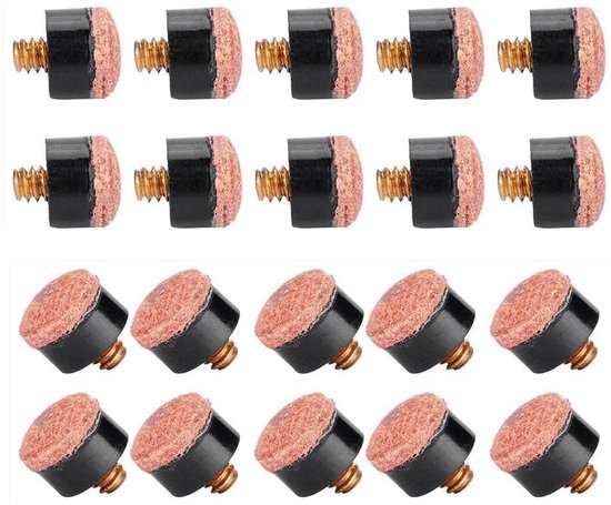 Dailygoods - Dailygoody - Vaste Bits Biljartkeu - Reserveschroeven - Eenvoudig te installeren - 10 mm - Voor biljartkeu - 20 stuks - Bruin