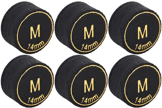 Dailygoody - Billiard Cue Tips - Professionele Multilaag - 6 Stuks 14mm - Pool en Snooker Accessoires - Voor Optimale Speelervaring - Geschikt voor Al van Merkloos