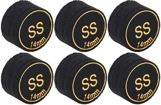 Dailygoody - Billiard Cue Tips - Professionele Pool en Snooker Accessoires - 14mm Formaat - Hoge Kwaliteit - 6 Stuks - Geschikt voor Billiard Spel - M...