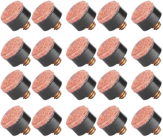 Dailygoody - Cue Tips - Schroef Tips - 20 Stuks - 10mm - Bruin - Voor