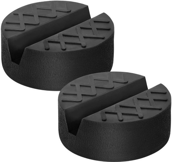 Dailygoody - Rubberen Krikpad - Universeel - Groef Voor Stabiliteit - 2-Delige Set - Ondersteuning Voor Auto's Tot 3 Ton - Veilig en Betrouwbaar