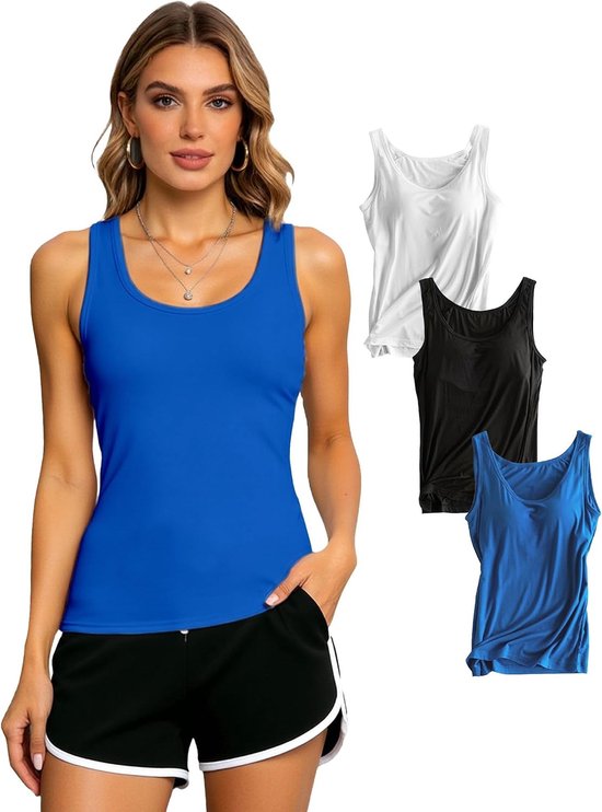 Dames Camisole met Verstevigde Beugel en Padding - Set van 3 Stuks voor Comfort en Ondersteuning