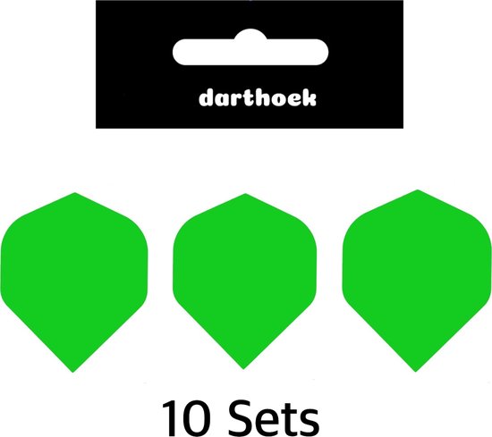 Darthoek| Flights | Poly | Groen | 10 Sets | (30 stuks) | + 1 set Darthoek flights van Darthoek