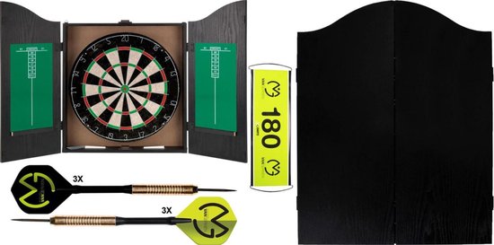 Darts Set - Michael van Gerwen - Home darts centre - dart kabinet - inclusief - dartpijlen - dartbord - en accessoires - kabinet - starter set van Michael van Gerwen.