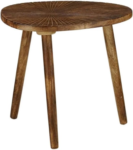 Decorations Pomante Bijzettafel - Tafeltje - Koffietafel van Mangohout - Handig als Plantentafel of Plantenstandaard - Klein Salontafeltje - 50 x 36 x 46 cm - Donkerbruin