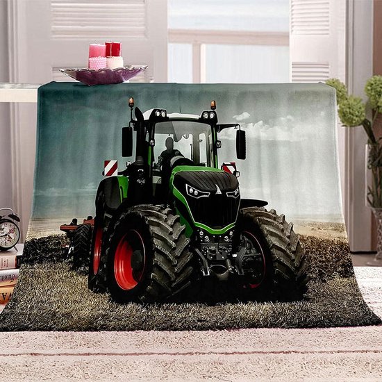 deken, knuffeldeken, tractor, super zacht, kinderen, volwassenen, woondeken, warm, microvezeldeken, bankdeken, reisdeken, flanel, fleece, sprei