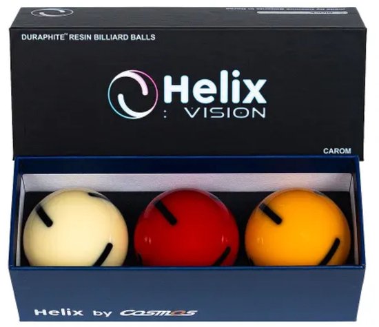 Diamond Helix Vision Black set 61,5mm - 61,5mm Phenolic Billiard Balls - Set Professionele Fenolhars Biljartballen