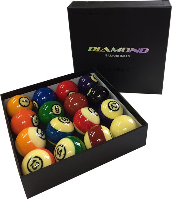 Diamond Ultra-C 57,2mm Phenolic Pool Balls - Set Professionele Fenolhars Poolballen van Diamond