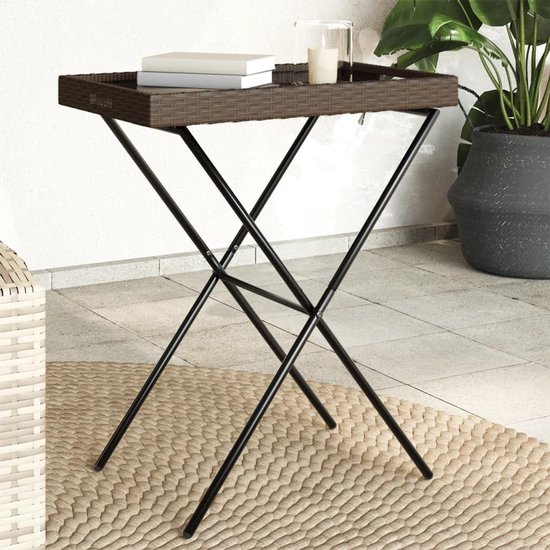 Dienblad tafel inklapbaar 65x40x75 cm bruin