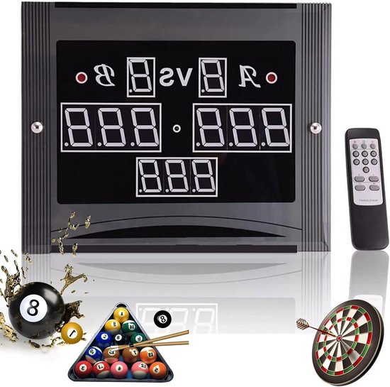 Digitaal LED Snooker Scorebord - Afstandsbediening Biljart Pool Tafel Elektronische Teller, 0-199 Scoring voor Snooker & Pool