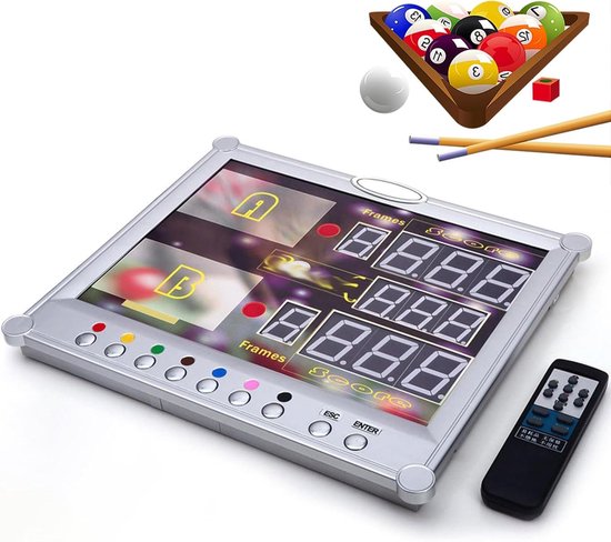 Digitaal Scorebord - LED Scorekeeper - Biljart Spel - Draadloze Afstandsbediening - 30 cm Display - Wit