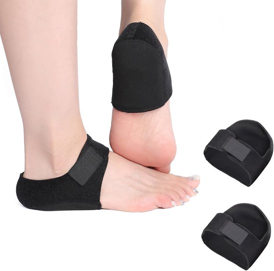 Dik siliconen hielkussen voor plantaire fasciitis en hielspoor, schokdemping, inlegzolen voor heren en dames, zwart, comfortabele hielbescherming en ondersteuning