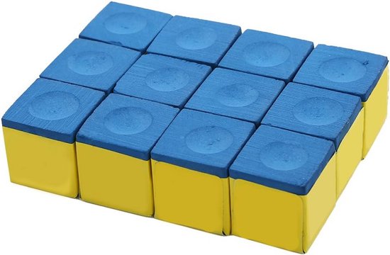 Doos van 12 Cubes Biljart Krijt voor Pool en Snooker - Blauw van Merkloos