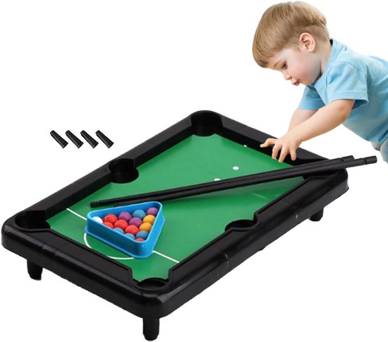 Draagbare mini-biljarttafel - compact interactief entertainment ouder-kind speelgoed met driehoekig frame miniatuur biljartset voor kindergezinnen, speelkamer p