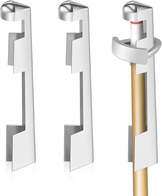 Driedelige biljartkeu-klemset, keu-kopklem, roestvrijstalen keu-kop reparatieset, geschikt voor vervangingssets en accessoires voor biljartkeuen - zilver