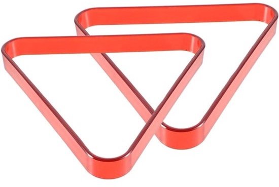 Driehoekig Rek - Biljartrek Poolrek - Ballen Klaarleggen - Duurzaam PC-materiaal - 27 cm - Rood