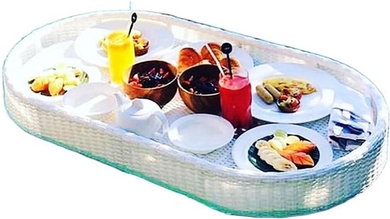 Drijvende Lade - Pool Bar - Drankjes Serveren - Waterbestendig Aluminium - 100x50x20CM - Wit
