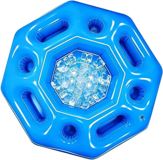 Drijvende Speeltafel - Opblaasbare Tafel - Pool Entertainment - Achthoekig Ontwerp - 120x120cm - Blauw