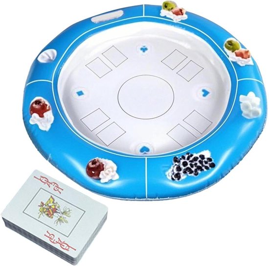 Drijvende Speeltafel - Pool Tafel - Water Spelletjes - Geïntegreerde Drankkoeler - 100 cm Diameter - Circulair