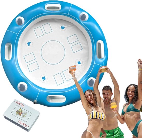 Drijvende Speltafel - Pool Tafel - Zwemmen en Spelen - Met Drankkoeling - 100 cm Diameter - Circulair