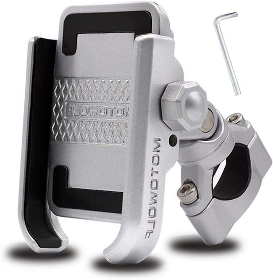 Duurzame Fietshouder voor Mobiele Telefoon, 360 Graden Rotatie, Geschikt voor Fiets en Motor, Aluminium Legering, GPS Steun