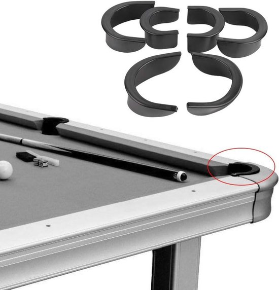 E-Ambar - Complete set zwart colloid 6 stuks biljart pooltafel pocket vervangers met rubberen liners. van Merkloos