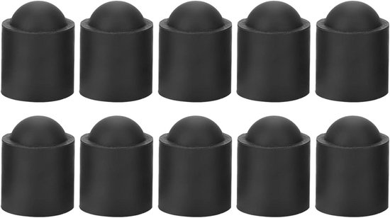 E-Ambar - Pool Cue Cap Set van 10 Stuks, Rubberen Beschermhoes voor Biljartkeus, Snooker Cue Tip Accessoires - Zwart van Merkloos