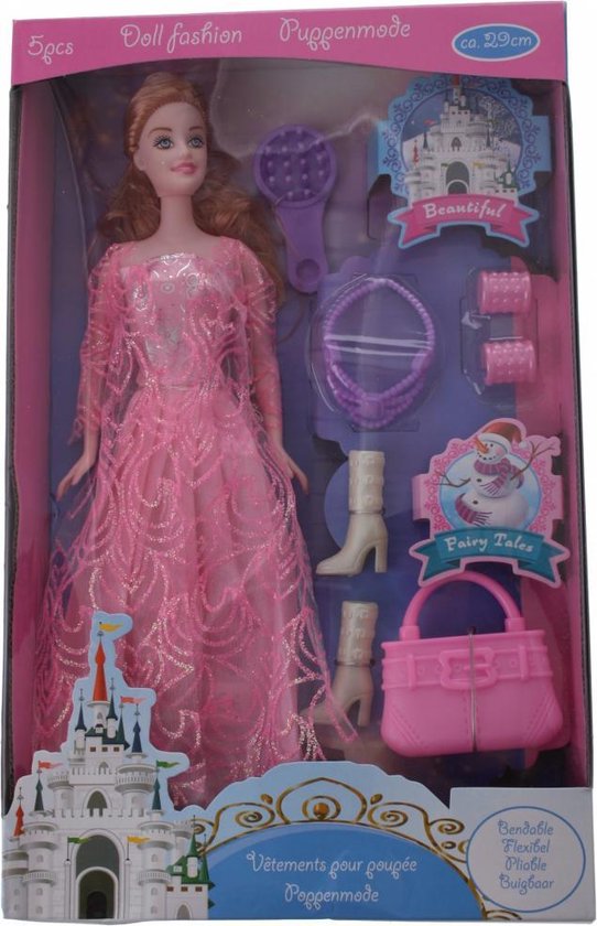 Eddy Toys Tienerpop Brunette 30 Cm 6-delig van Eddy Toys