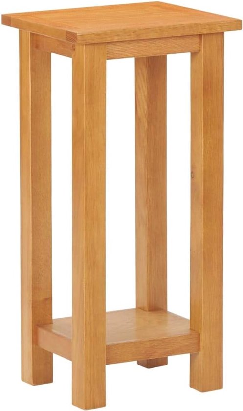 Eikenhouten bijzettafel, commode, tafeltje met legplank voor woonkamer, slaapkamer, 27 x 24 x 55 cm
