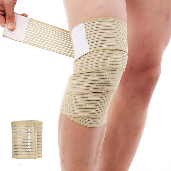 Elastische Compressiewrap 180cm voor Ondersteuning van Elleboog, Knie en Enkel, Ideaal voor Sport en Herstel