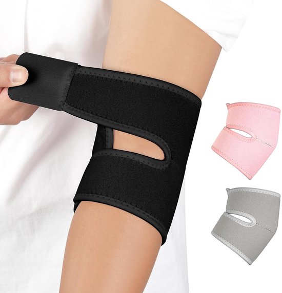 Elastische Elleboogbandage voor Artritis en Tendinitis, Ondersteuning voor Sport en Tennis, Comfortabele Elleboogpads voor Mannen en Vrouwen, 1 Stuk