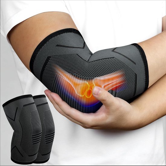 Elastische elleboogbandage voor epicondylitis en tendinitis, pijnverlichting bij golfers- en tenniselleboog voor mannen en vrouwen, ondersteuning en comfort