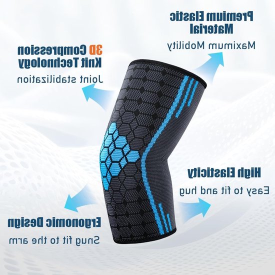 Elbow Support voor Mannen en Vrouwen, 2-Pack Compressie Steunen voor Tendonitis, Artritis en Tenniselleboog, Ideaal voor Blessures en Sportactiviteiten