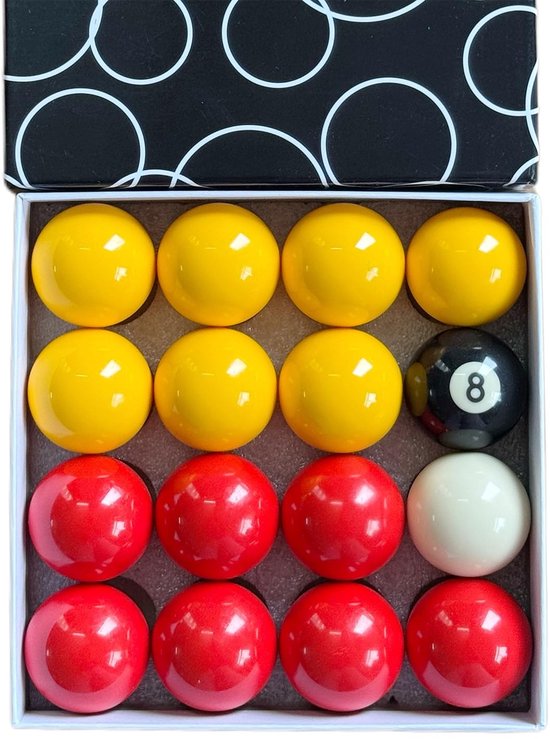 Elzusha - Biljartballen Set Rood & Geel - 16 Stuks voor Pooltafel